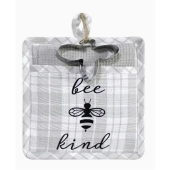 Other - Potholder Set "Bee Kind" Potholder, Kitchen towel, and cookie cutter set
